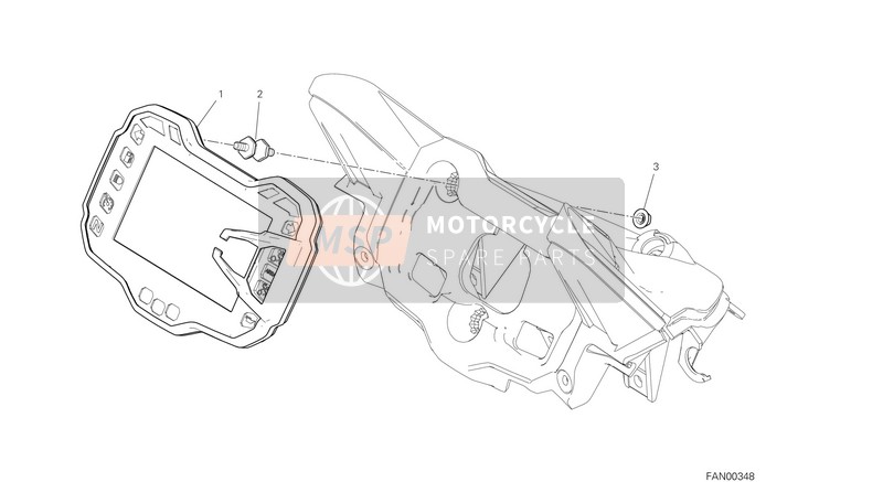 Ducati Multistrada 1260 ABS EU 2020 Instrumentenpaneel voor een 2020 Ducati Multistrada 1260 ABS EU