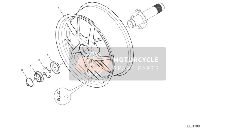 Ducati Multistrada 1260 ABS EU 2020 Rear Wheel for a 2020 Ducati Multistrada 1260 ABS EU
