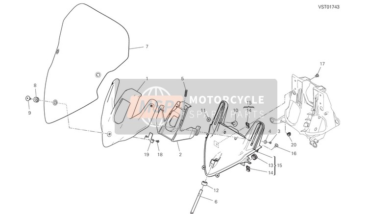 Ducati Multistrada 1260 ABS EU 2020 Winschild für ein 2020 Ducati Multistrada 1260 ABS EU