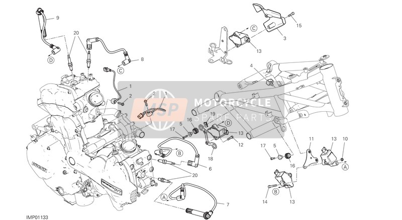 Ducati Multistrada 1260 ABS EU 2020 Faisceau de câblage (Bobine) pour un 2020 Ducati Multistrada 1260 ABS EU