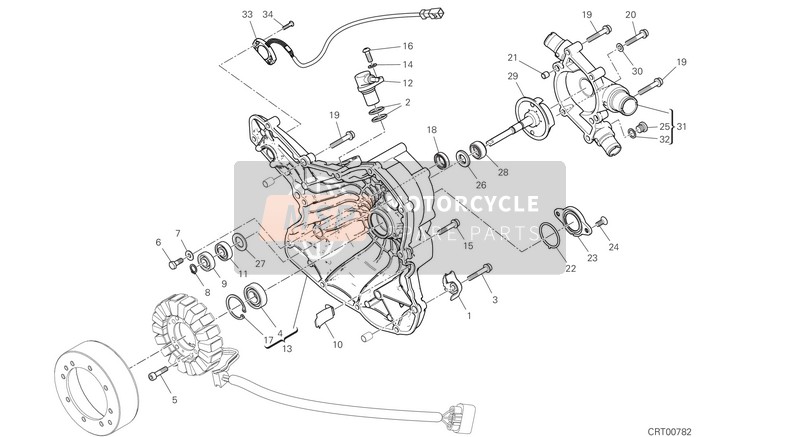 Ducati MULTISTRADA 1260 ABS USA 2019 Couvercle du générateur pour un 2019 Ducati MULTISTRADA 1260 ABS USA