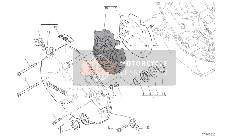 Ducati MULTISTRADA 1260 ABS USA 2020 Kupplungsdeckel für ein 2020 Ducati MULTISTRADA 1260 ABS USA