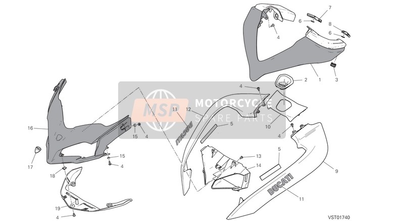 Ducati MULTISTRADA 1260 ABS USA 2020 Kuipwerk voor een 2020 Ducati MULTISTRADA 1260 ABS USA