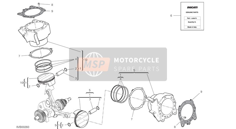 Ducati MULTISTRADA 1260 ABS USA 2020 Zylinder - Kolben für ein 2020 Ducati MULTISTRADA 1260 ABS USA