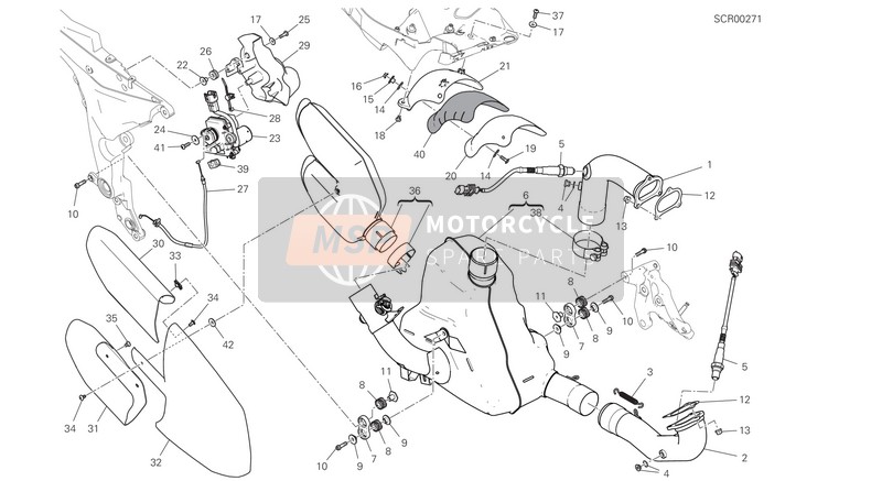 Ducati MULTISTRADA 1260 ABS USA 2020 Abgassystem für ein 2020 Ducati MULTISTRADA 1260 ABS USA