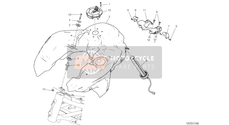 Ducati MULTISTRADA 1260 ABS USA 2020 Treibstofftank für ein 2020 Ducati MULTISTRADA 1260 ABS USA