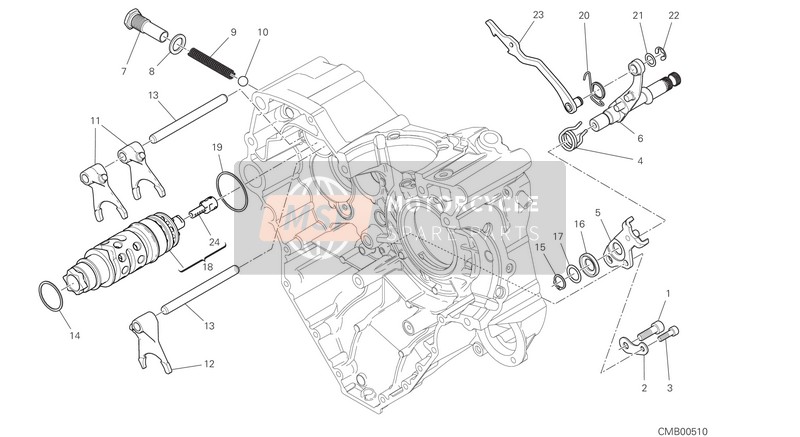 Ducati MULTISTRADA 1260 ABS USA 2020 Mecanismo de cambio de marcha para un 2020 Ducati MULTISTRADA 1260 ABS USA