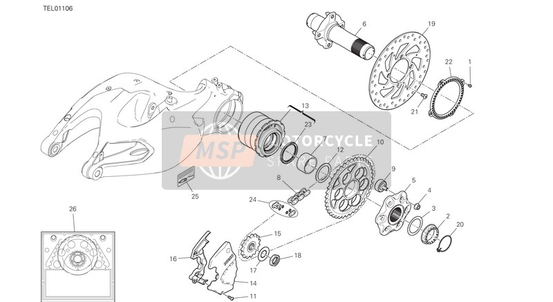 Ducati MULTISTRADA 1260 ABS USA 2020 Nabe, Hinterrad für ein 2020 Ducati MULTISTRADA 1260 ABS USA