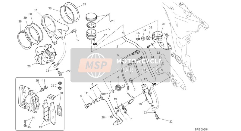 Ducati MULTISTRADA 1260 ABS USA 2020 Hinten Bremssystem für ein 2020 Ducati MULTISTRADA 1260 ABS USA