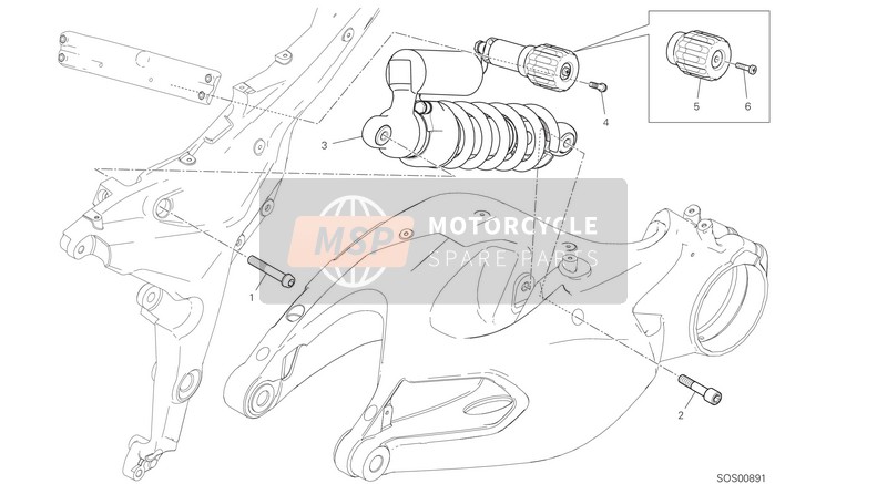 Ducati MULTISTRADA 1260 ABS USA 2020 Rear Shock Absorber for a 2020 Ducati MULTISTRADA 1260 ABS USA