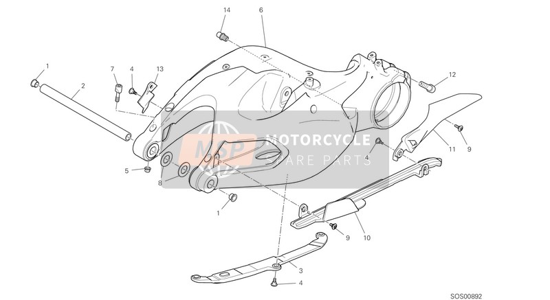 Ducati MULTISTRADA 1260 ABS USA 2020 Swing Arm for a 2020 Ducati MULTISTRADA 1260 ABS USA