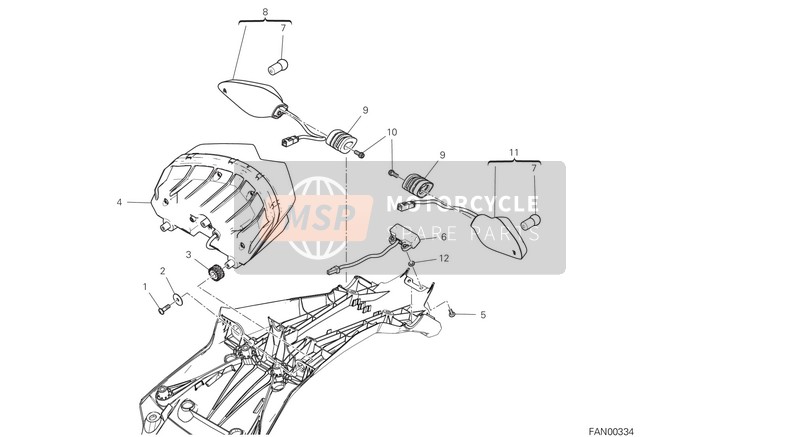 Ducati MULTISTRADA 1260 ABS USA 2020 Rücklicht für ein 2020 Ducati MULTISTRADA 1260 ABS USA