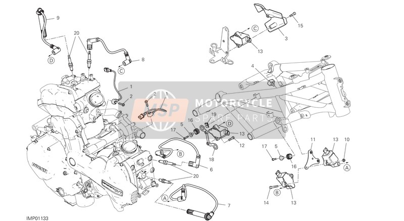 Ducati MULTISTRADA 1260 ABS USA 2020 Kabelbaum (Spule) für ein 2020 Ducati MULTISTRADA 1260 ABS USA