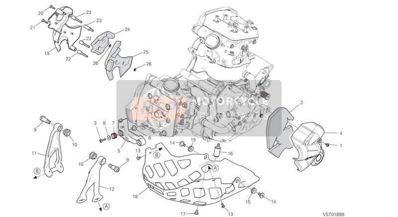 8301A511AA, Haltewinkel Rechts, Ducati, 0