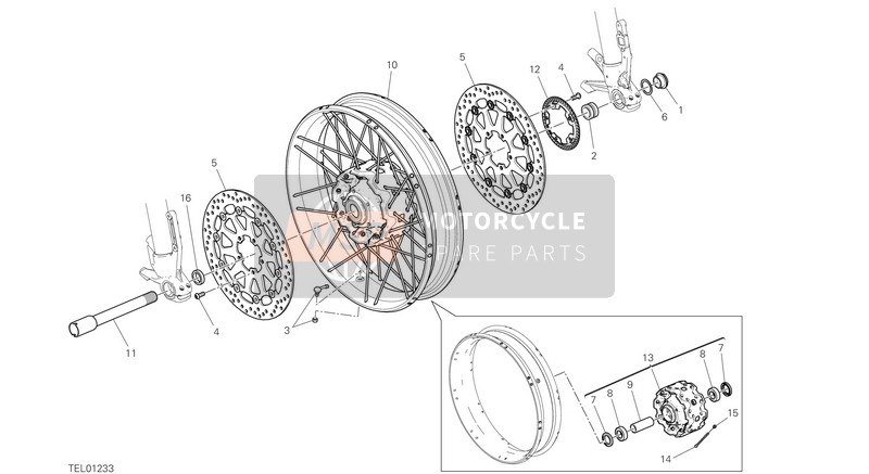 81910601BA, Front Wheel Spindle, Ducati, 0