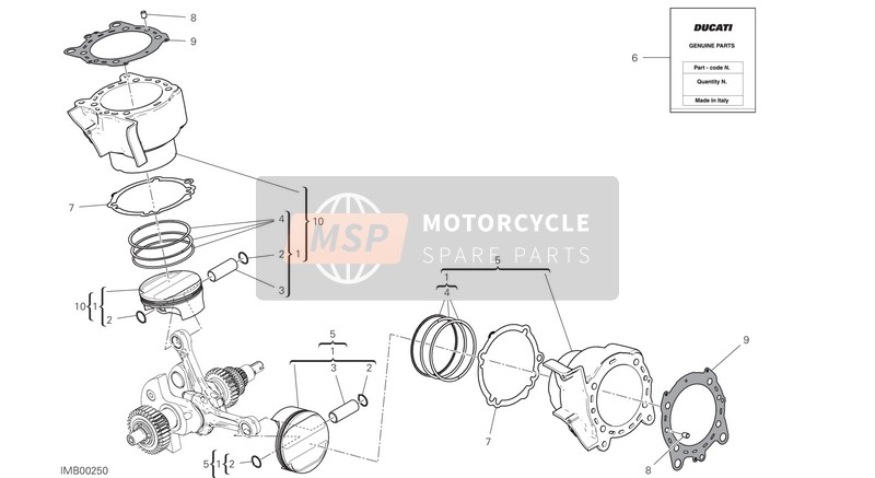 Ducati Multistrada 1260 Enduro EU 2020 Cylinders - Pistons for a 2020 Ducati Multistrada 1260 Enduro EU