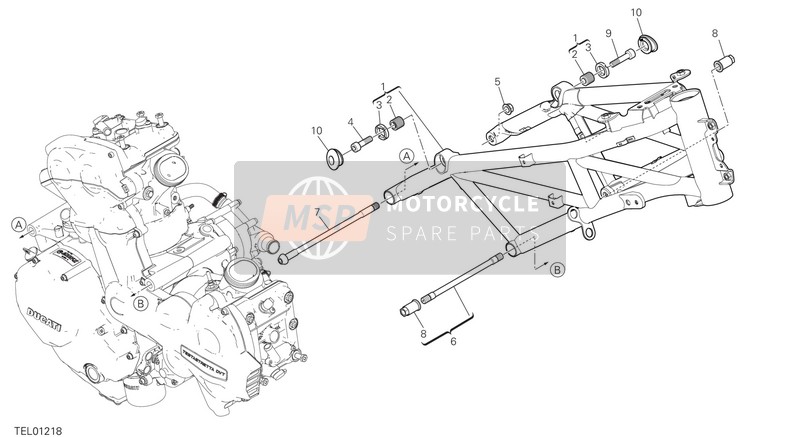 Ducati Multistrada 1260 Enduro USA 2019 Frame voor een 2019 Ducati Multistrada 1260 Enduro USA