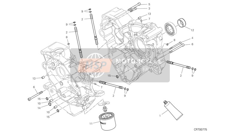 Ducati Multistrada 1260 Enduro USA 2019 Medio-Caja del cigüeñal Par para un 2019 Ducati Multistrada 1260 Enduro USA