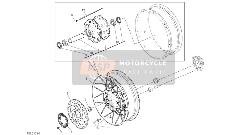 Ducati Multistrada 1260 Enduro USA 2020 Rear Wheel for a 2020 Ducati Multistrada 1260 Enduro USA