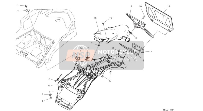 Ducati MULTISTRADA 1260 S ABS EU 2018 Plate Holder for a 2018 Ducati MULTISTRADA 1260 S ABS EU