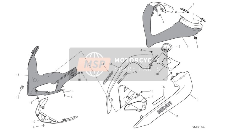 Ducati MULTISTRADA 1260 S ABS USA 2020 Kuipwerk voor een 2020 Ducati MULTISTRADA 1260 S ABS USA