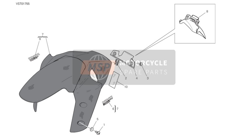 Ducati Multistrada 1260 S Pikes Peak EU 2020 Schlammschutz Vorne für ein 2020 Ducati Multistrada 1260 S Pikes Peak EU