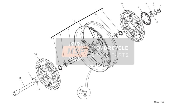 Ducati Multistrada 1260 S Pikes Peak EU 2020 Front Wheel for a 2020 Ducati Multistrada 1260 S Pikes Peak EU