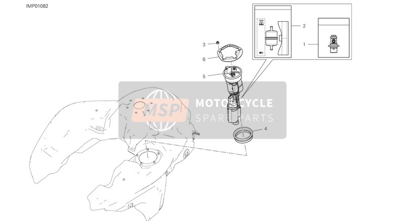 Ducati Multistrada 1260 S Pikes Peak EU 2020 Pompe à carburant pour un 2020 Ducati Multistrada 1260 S Pikes Peak EU