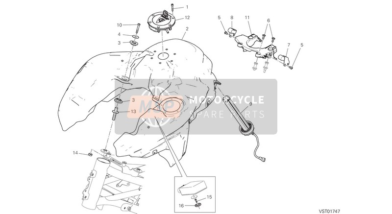 Ducati Multistrada 1260 S Pikes Peak EU 2020 Fuel Tank for a 2020 Ducati Multistrada 1260 S Pikes Peak EU