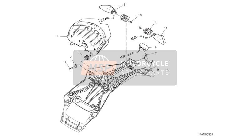 Ducati Multistrada 1260 S Pikes Peak EU 2020 Tail Light for a 2020 Ducati Multistrada 1260 S Pikes Peak EU