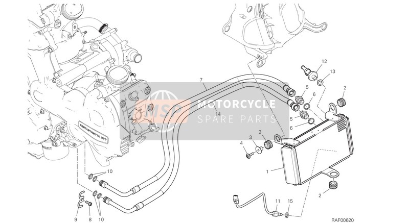 Ducati MULTISTRADA 1260 S PP USA 2018 Refroidisseur d'huile pour un 2018 Ducati MULTISTRADA 1260 S PP USA