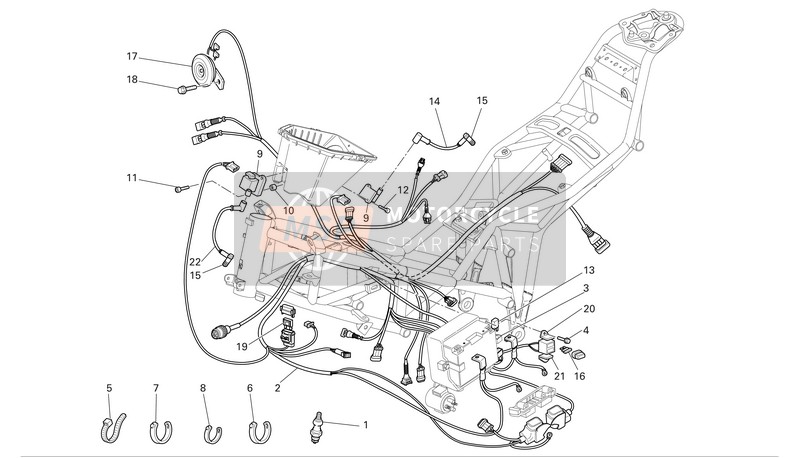 51013791A, Wire Harness, Rear, Ducati, 0
