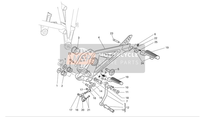 69924181A, Kit Pedane Ant.SX-DX 620 MR/05, Ducati, 1