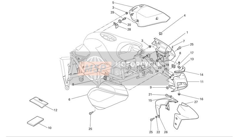 56410441AT, Extension, Front Fender, Ducati, 0