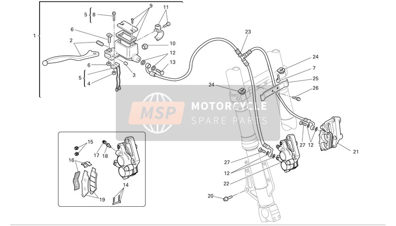 Ducati MULTISTRADA 620 Usa 2006 Frein avant pour un 2006 Ducati MULTISTRADA 620 Usa