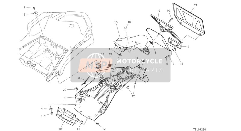 Ducati MULTISTRADA 950 2021 PLATE HOLDER for a 2021 Ducati MULTISTRADA 950