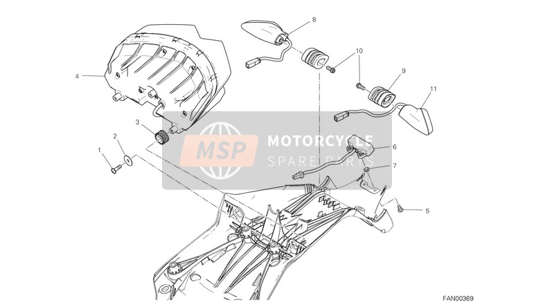 Ducati MULTISTRADA 950 2021 Fanale Posteriore per un 2021 Ducati MULTISTRADA 950