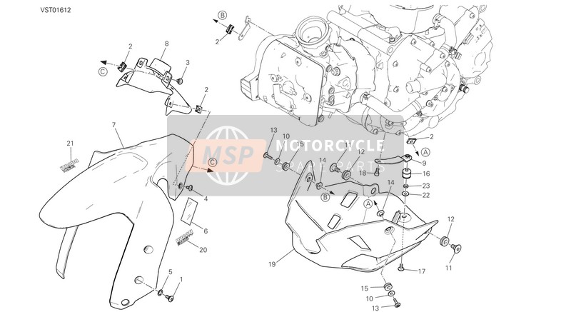 48212282AA, Cover Frame Lh Red, Ducati, 0
