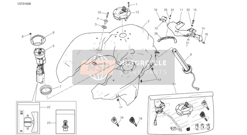 59810331A, Key With Transponder, Ducati, 2