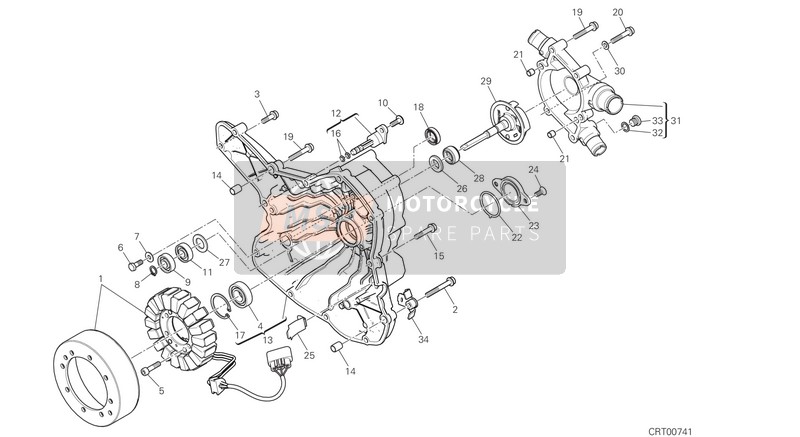 Ducati MULTISTRADA 950 EU 2018 Couvercle du générateur pour un 2018 Ducati MULTISTRADA 950 EU