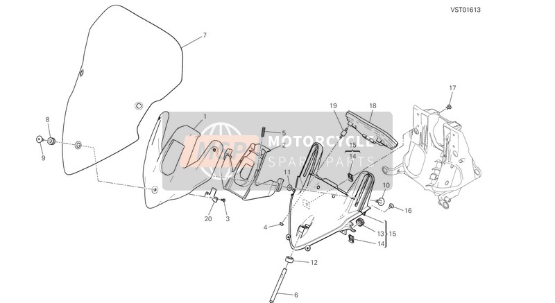 Ducati MULTISTRADA 950 EU 2018 Parabrisas para un 2018 Ducati MULTISTRADA 950 EU