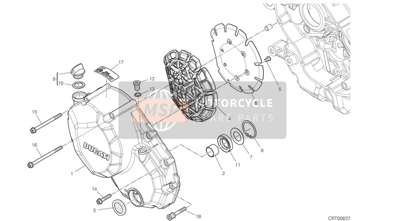 Ducati MULTISTRADA 950 EU 2019 Clutch Cover for a 2019 Ducati MULTISTRADA 950 EU