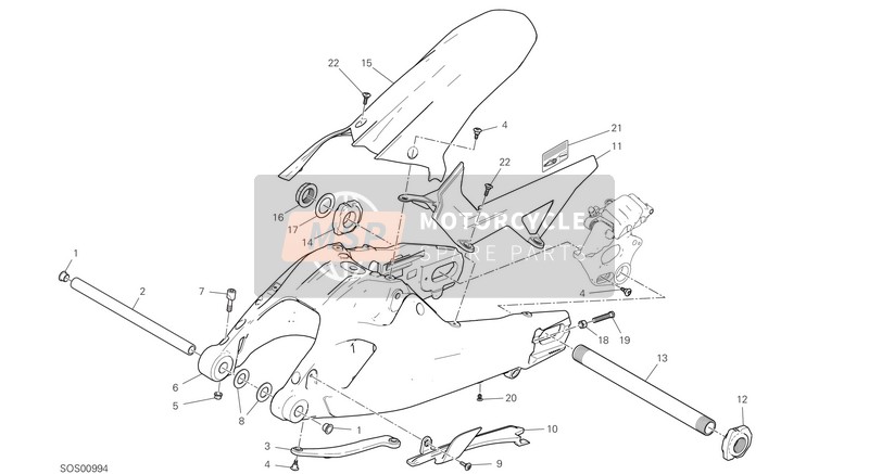 Ducati MULTISTRADA 950 EU 2019 Brazo oscilante para un 2019 Ducati MULTISTRADA 950 EU