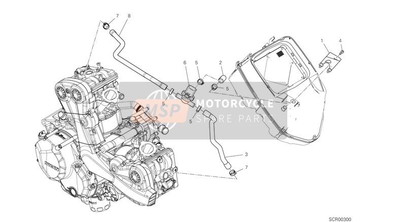 Ducati MULTISTRADA 950 EU 2020 Secundair luchtsysteem voor een 2020 Ducati MULTISTRADA 950 EU