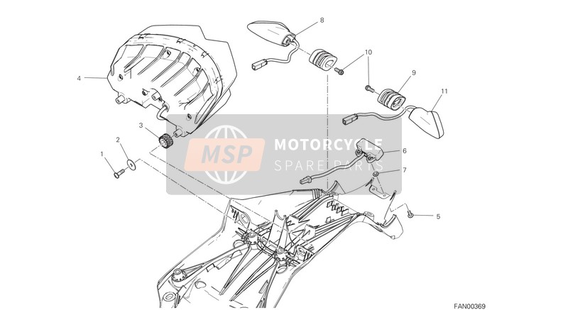 Ducati MULTISTRADA 950 EU 2020 Rücklicht für ein 2020 Ducati MULTISTRADA 950 EU