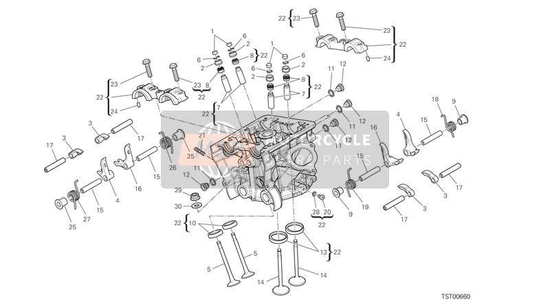 Ducati MULTISTRADA 950 EU 2020 Verticale cilinderkop voor een 2020 Ducati MULTISTRADA 950 EU