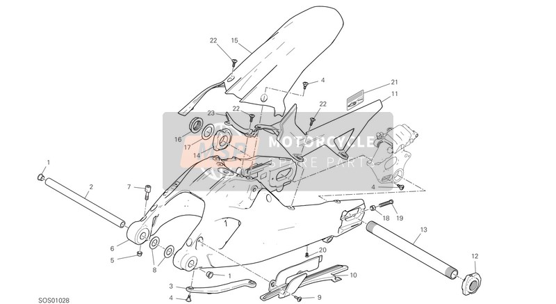 Ducati MULTISTRADA 950 S 2021 Zwenkarm voor een 2021 Ducati MULTISTRADA 950 S