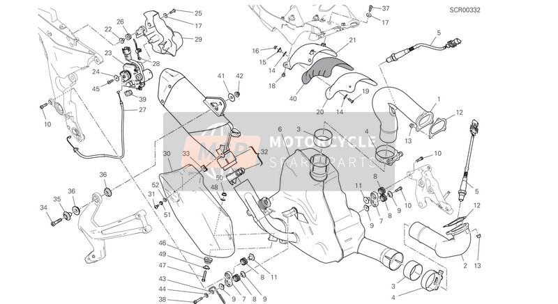 Ducati MULTISTRADA 950 S SPOKED WHEELS 2021 Impianto di scarico per un 2021 Ducati MULTISTRADA 950 S SPOKED WHEELS