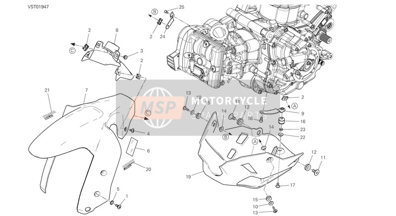 Ducati Multistrada 950 S USA 2020 Fairing for a 2020 Ducati Multistrada 950 S USA