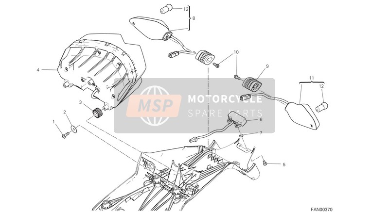 Ducati Multistrada 950 S USA 2020 Rücklicht für ein 2020 Ducati Multistrada 950 S USA